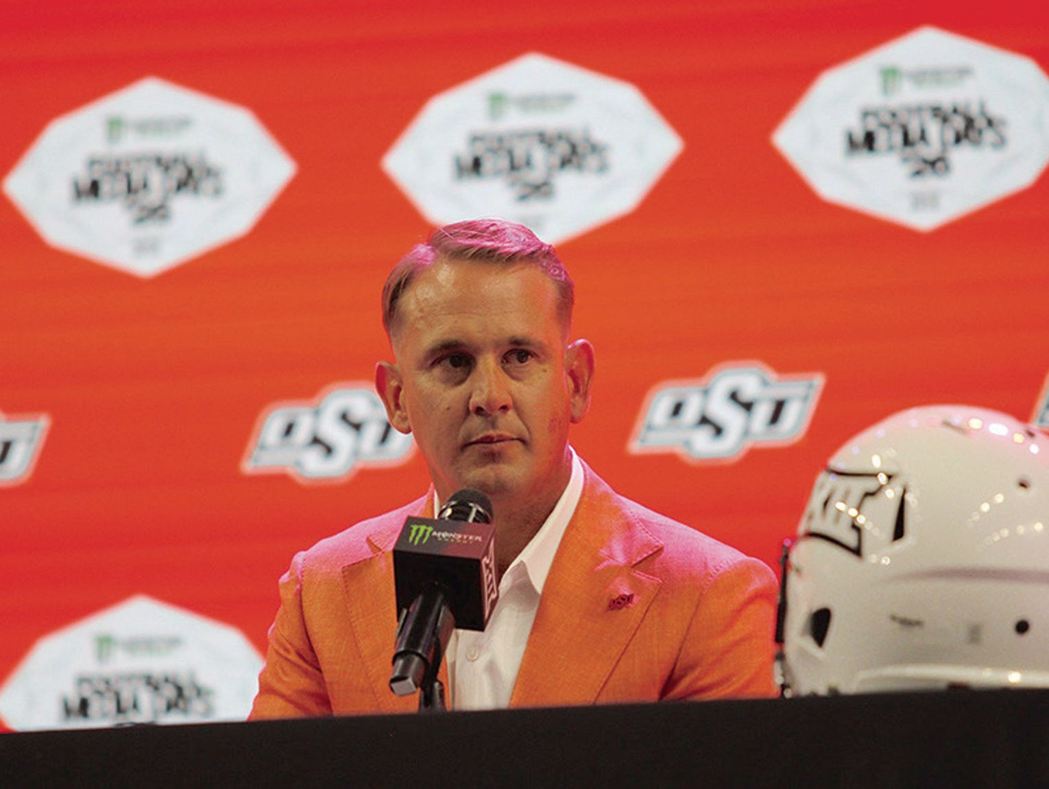 Morris proudly represents Oklahoma State at Big 12 Football Media Days